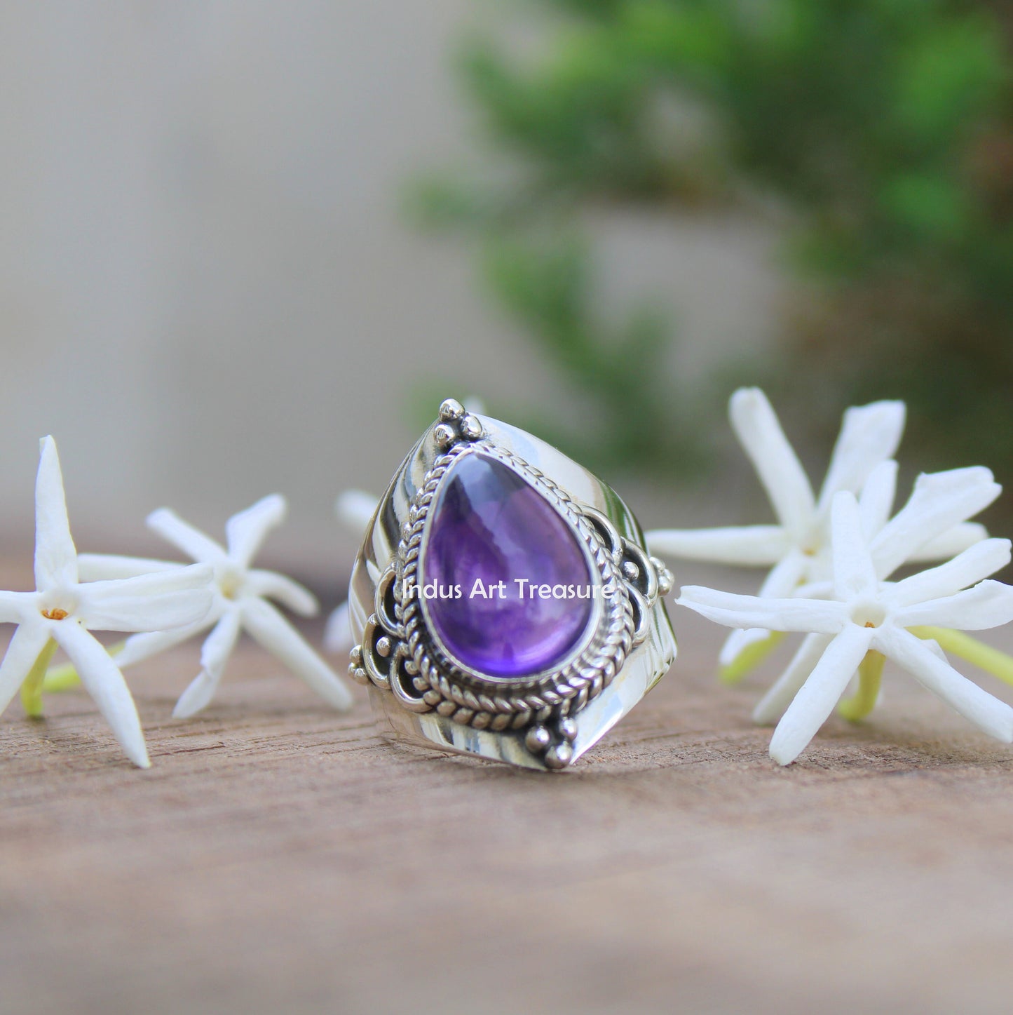Amethyst Boho Ring