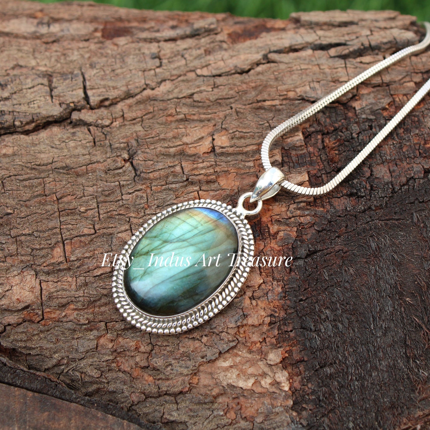 Blue Labradorite Statement Pendant