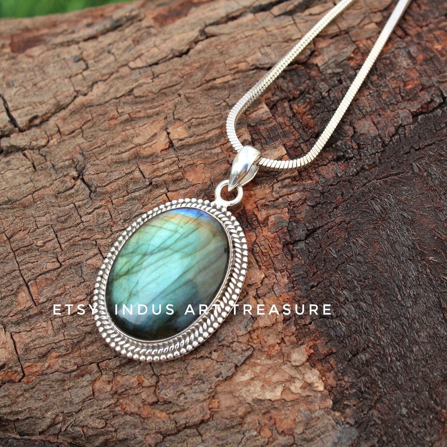 Blue Labradorite Statement Pendant