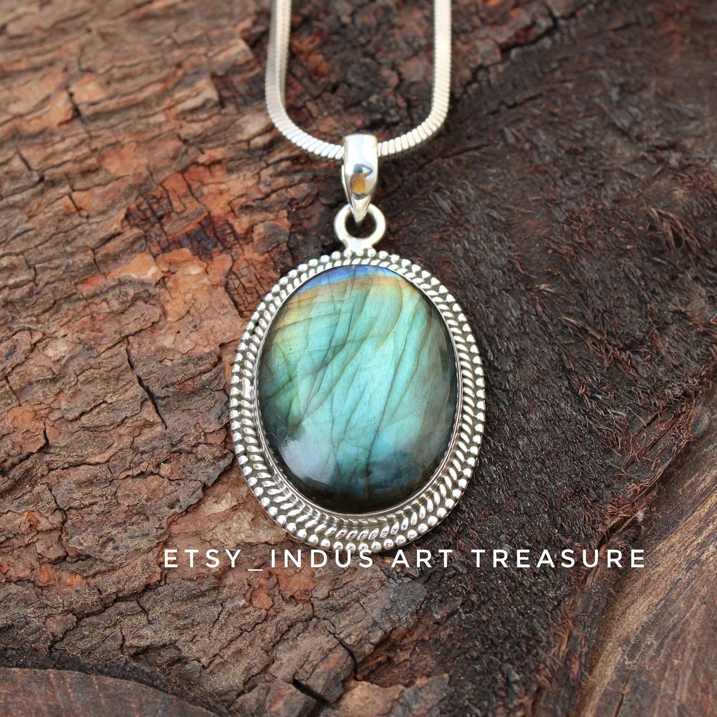 Blue Labradorite Statement Pendant