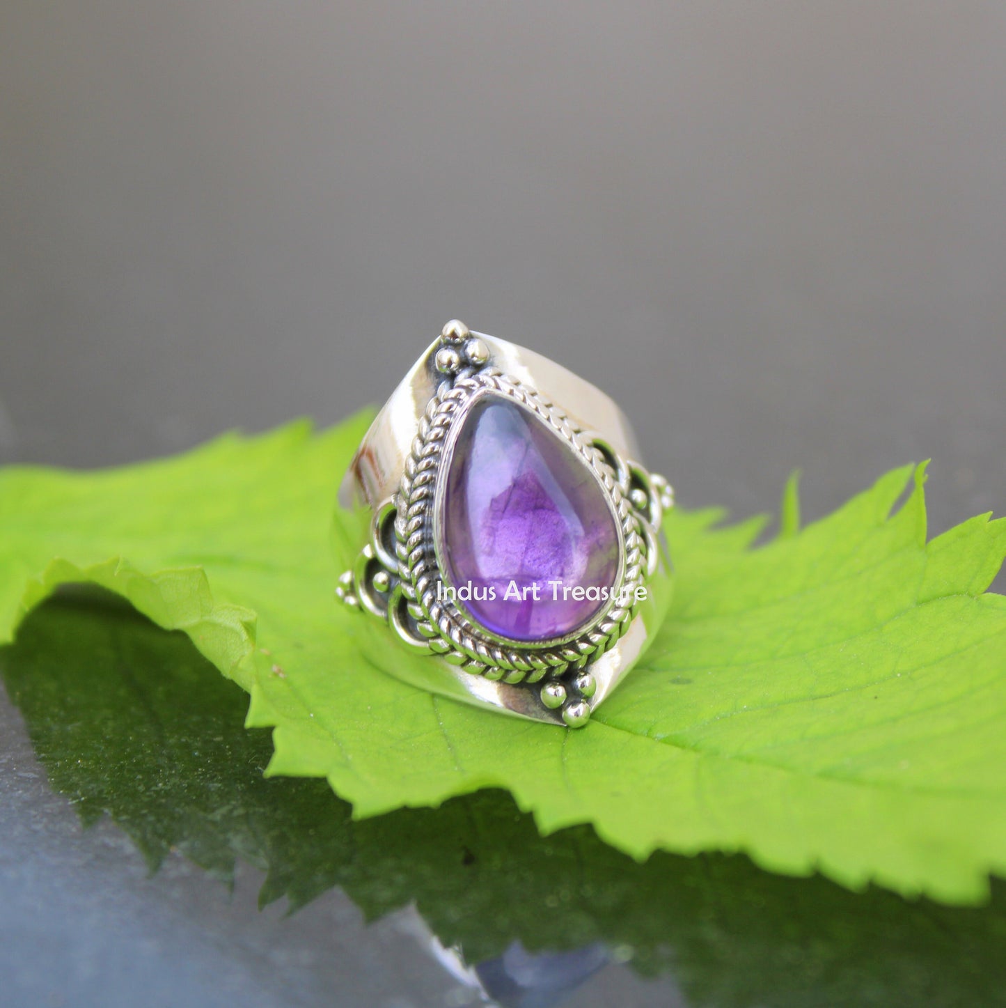 Amethyst Boho Ring