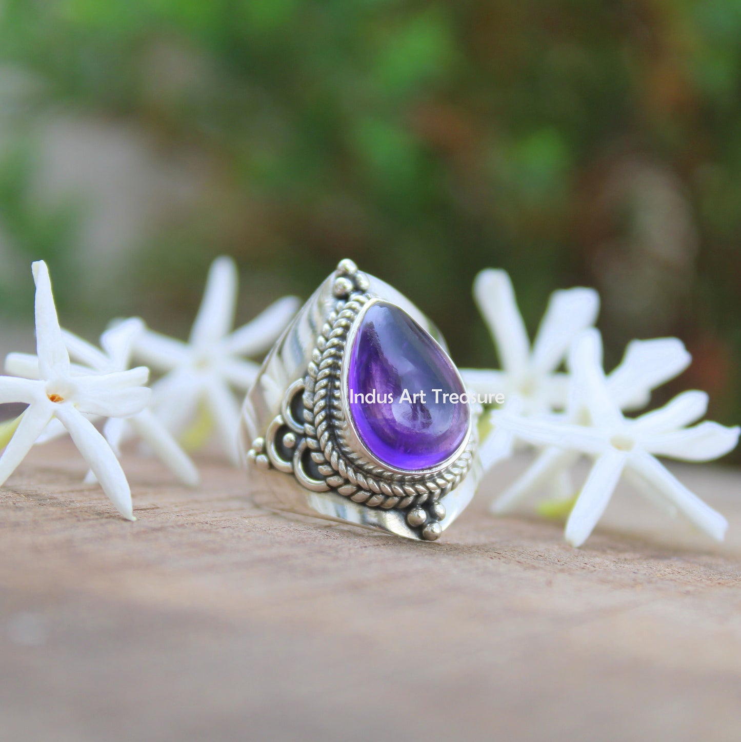 Amethyst Boho Ring