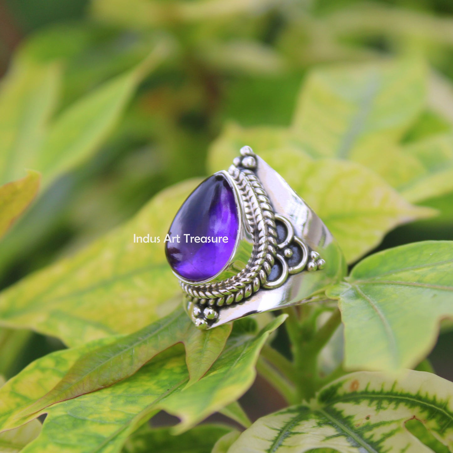 Amethyst Boho Ring
