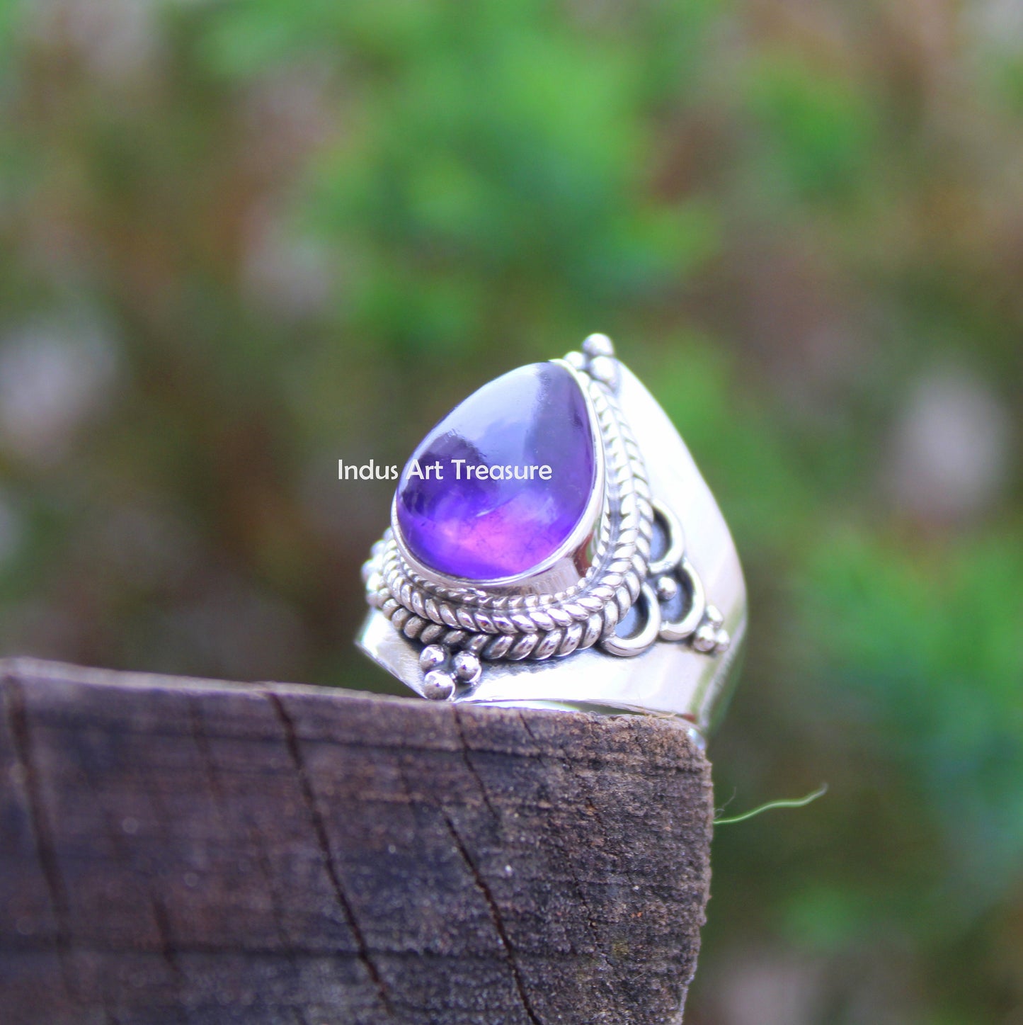 Amethyst Boho Ring