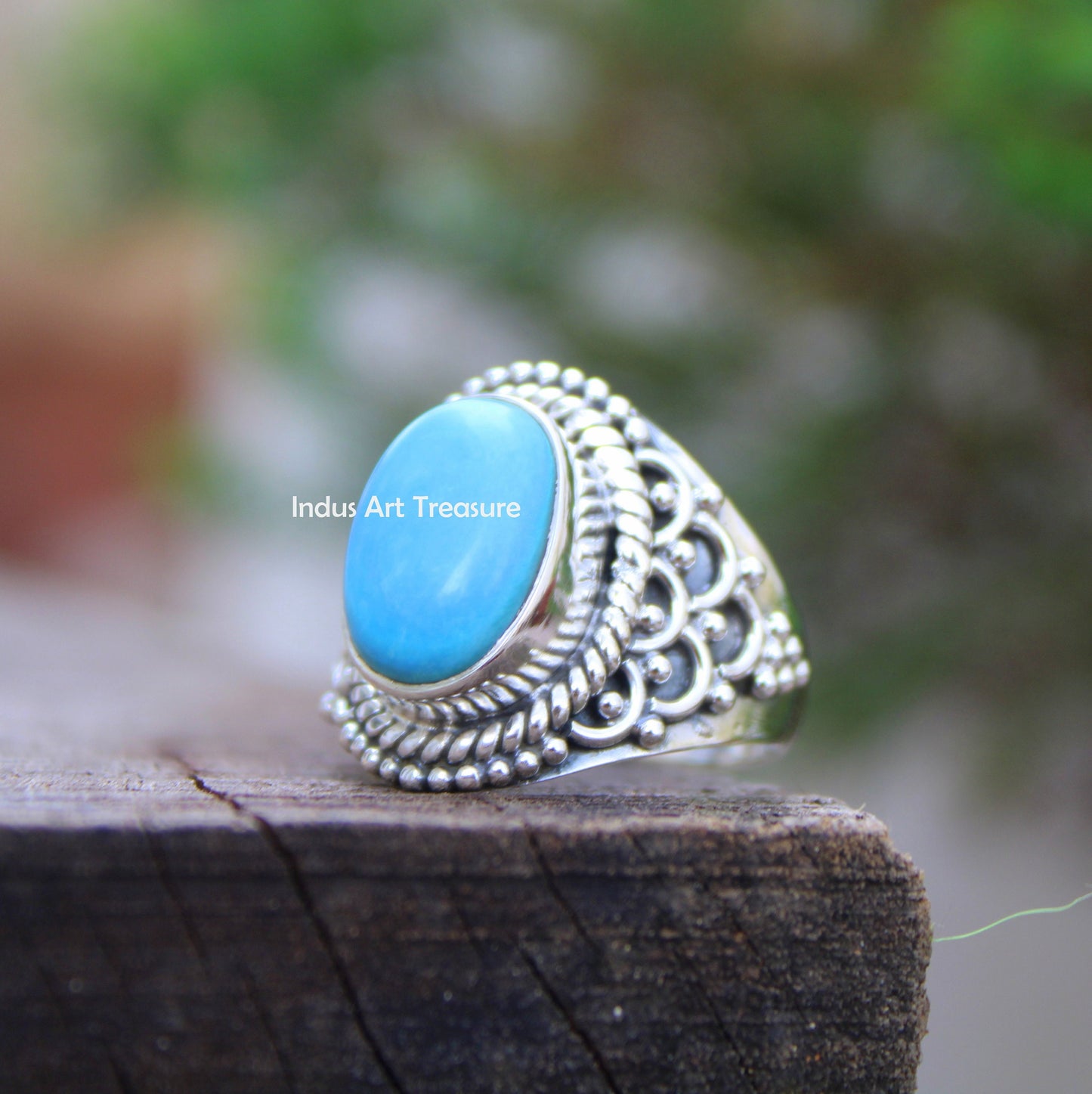 Blue Turquoise Boho Ring
