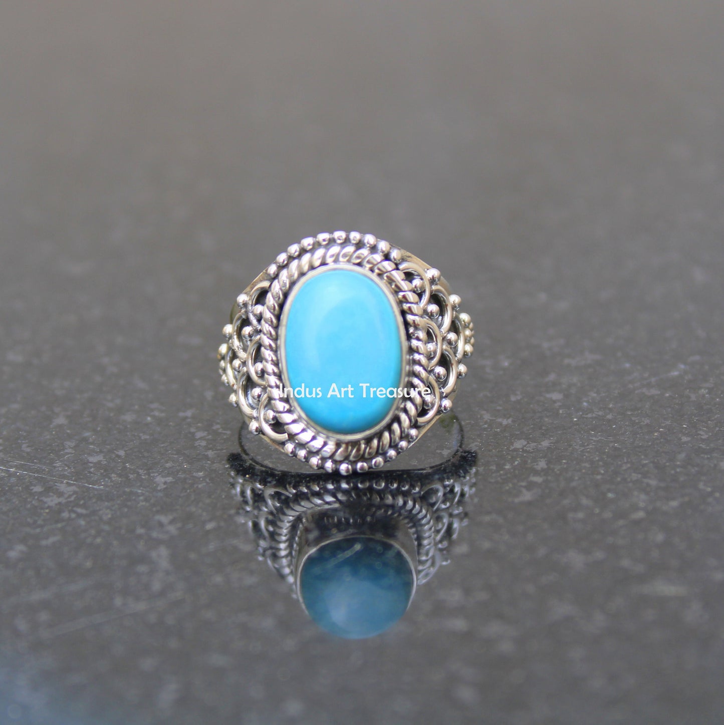 Blue Turquoise Boho Ring