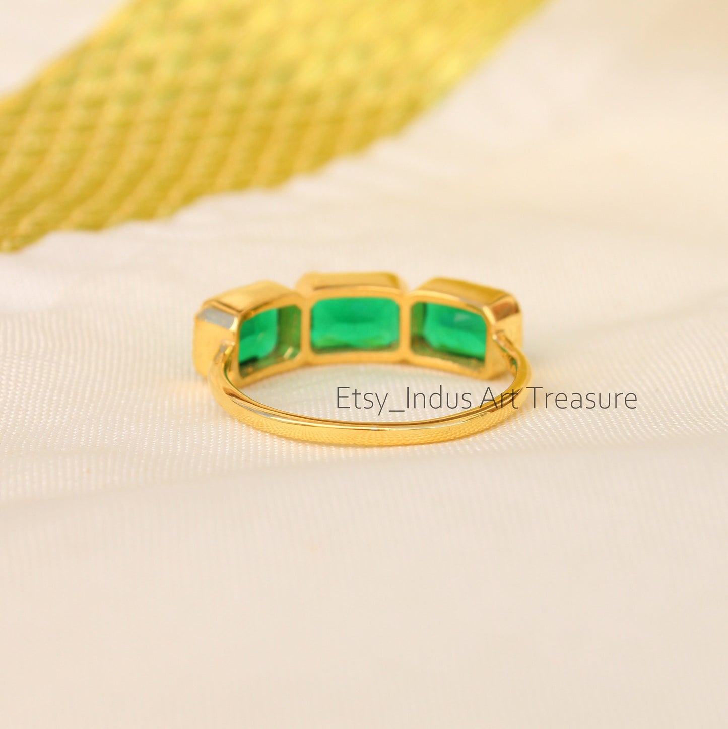 Green Tsavorite 18k Gold Plated Ring