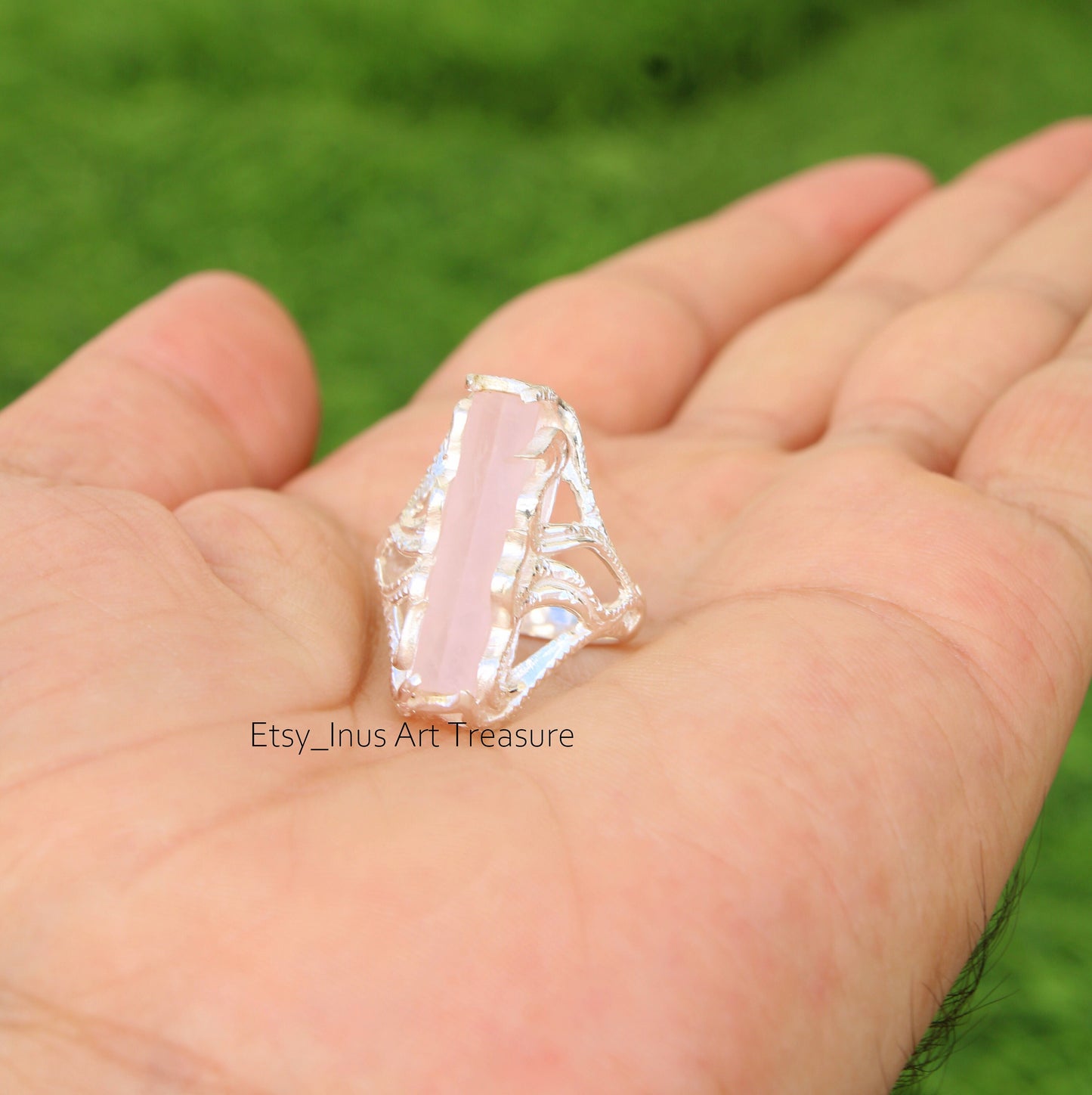 Rose Quartz Statement Ring