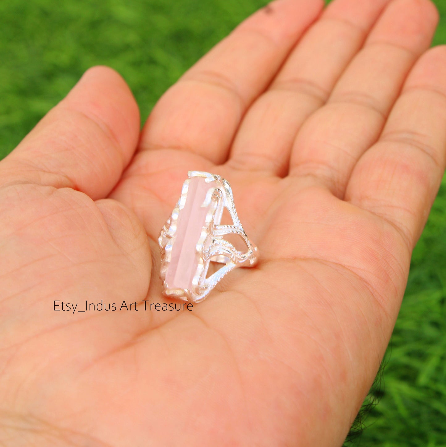 Rose Quartz Statement Ring