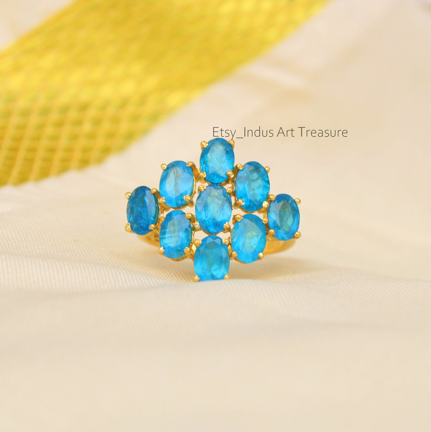 Blue Topaz Gold 18k Gold Plated Ring
