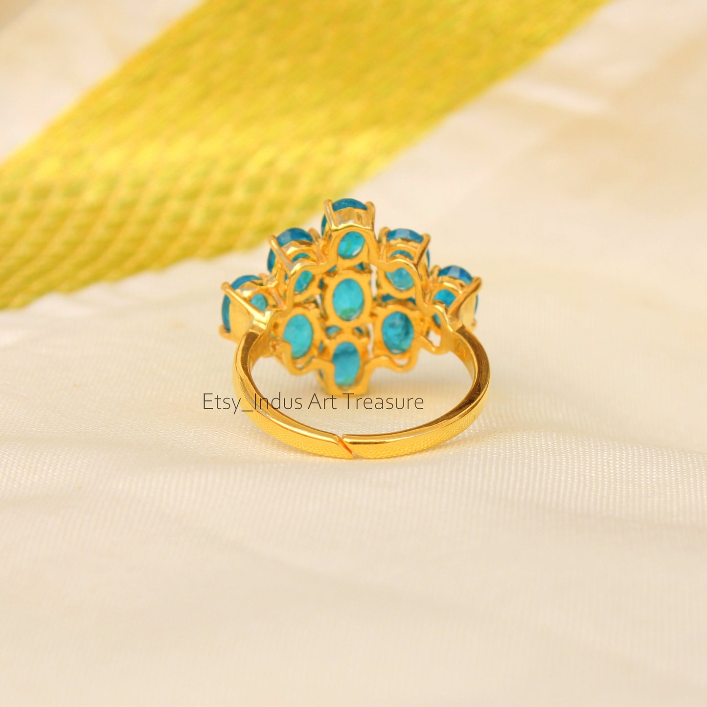 Blue Topaz Gold 18k Gold Plated Ring