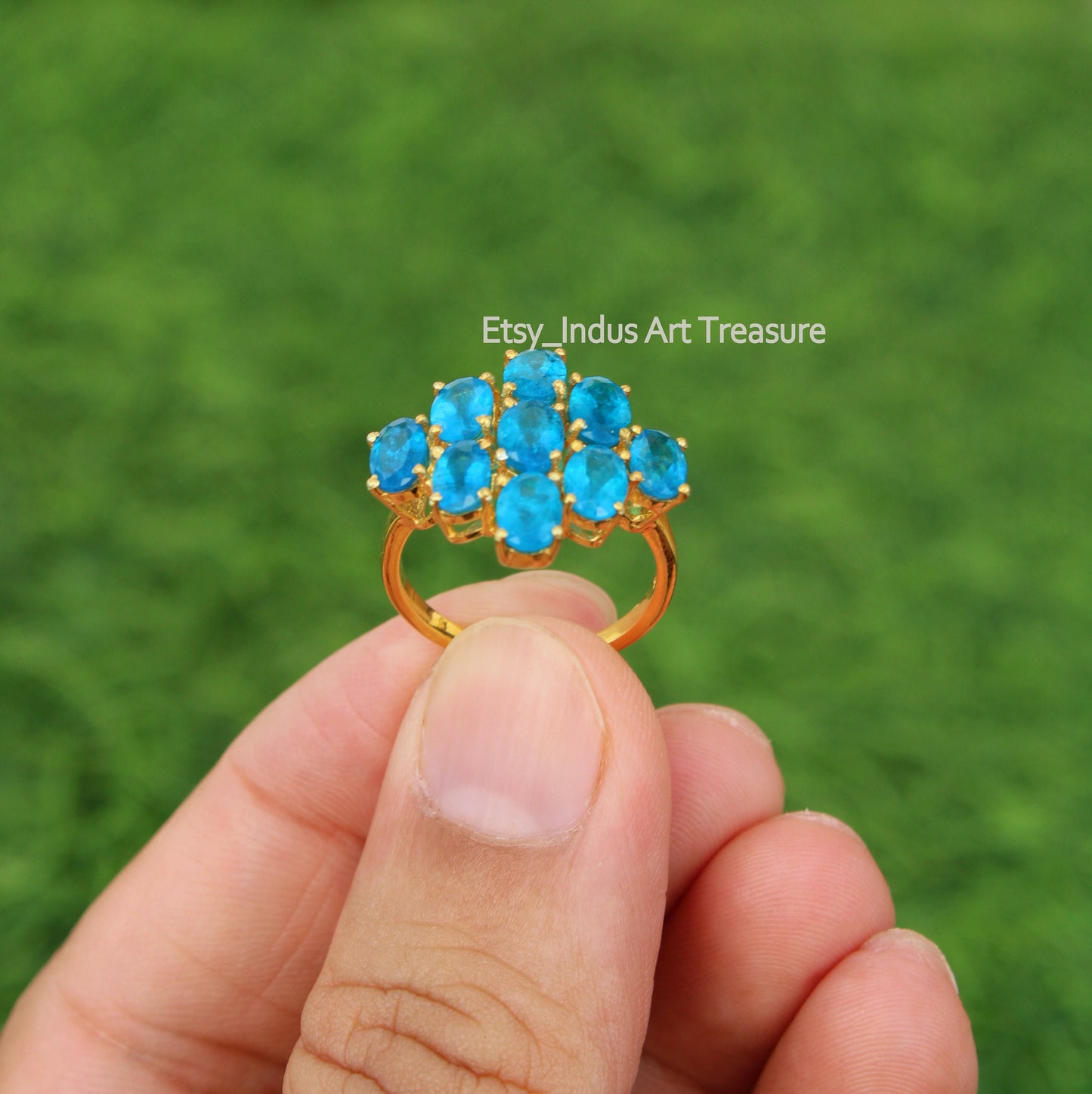 Blue Topaz Gold 18k Gold Plated Ring