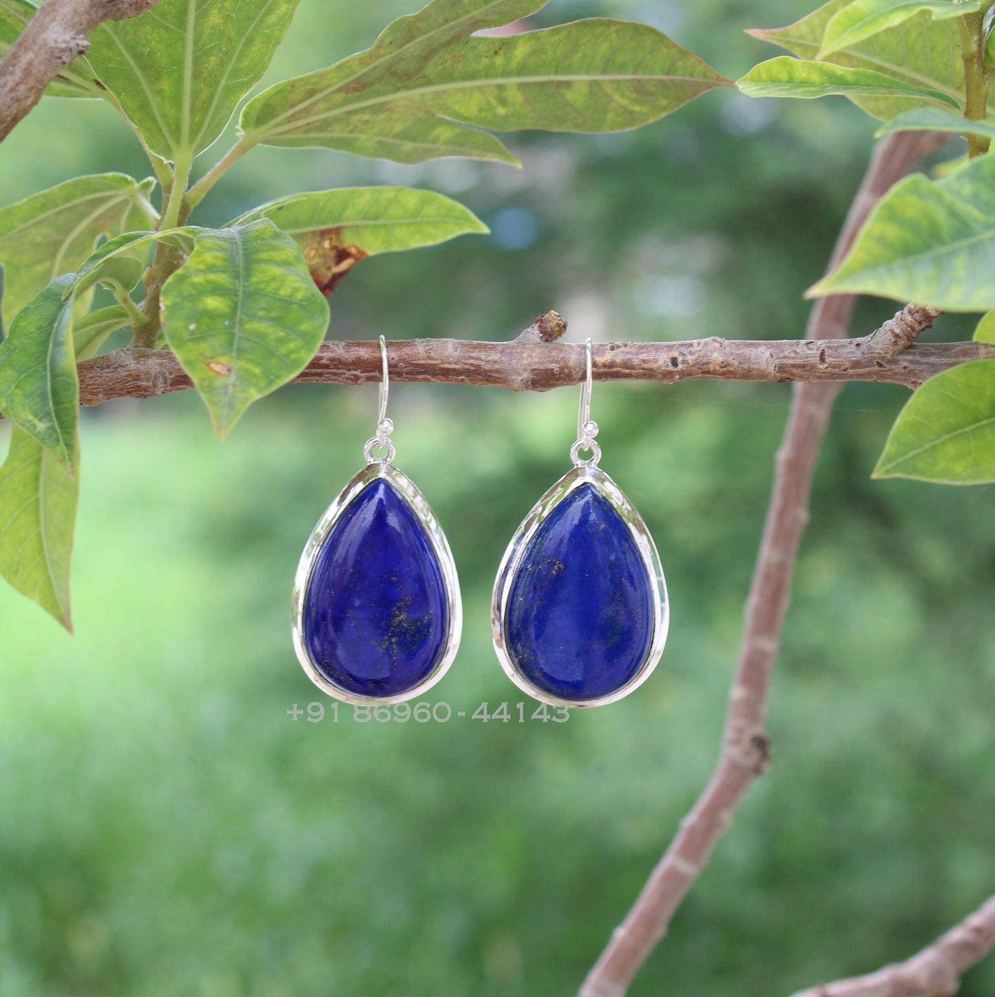 Lapis Lazuli Pear Drop Earrings