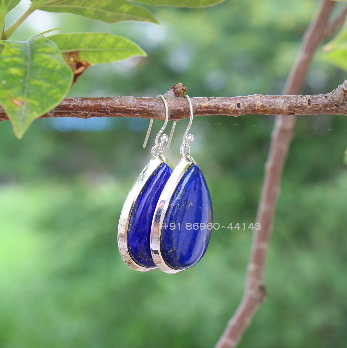 Lapis Lazuli Pear Drop Earrings