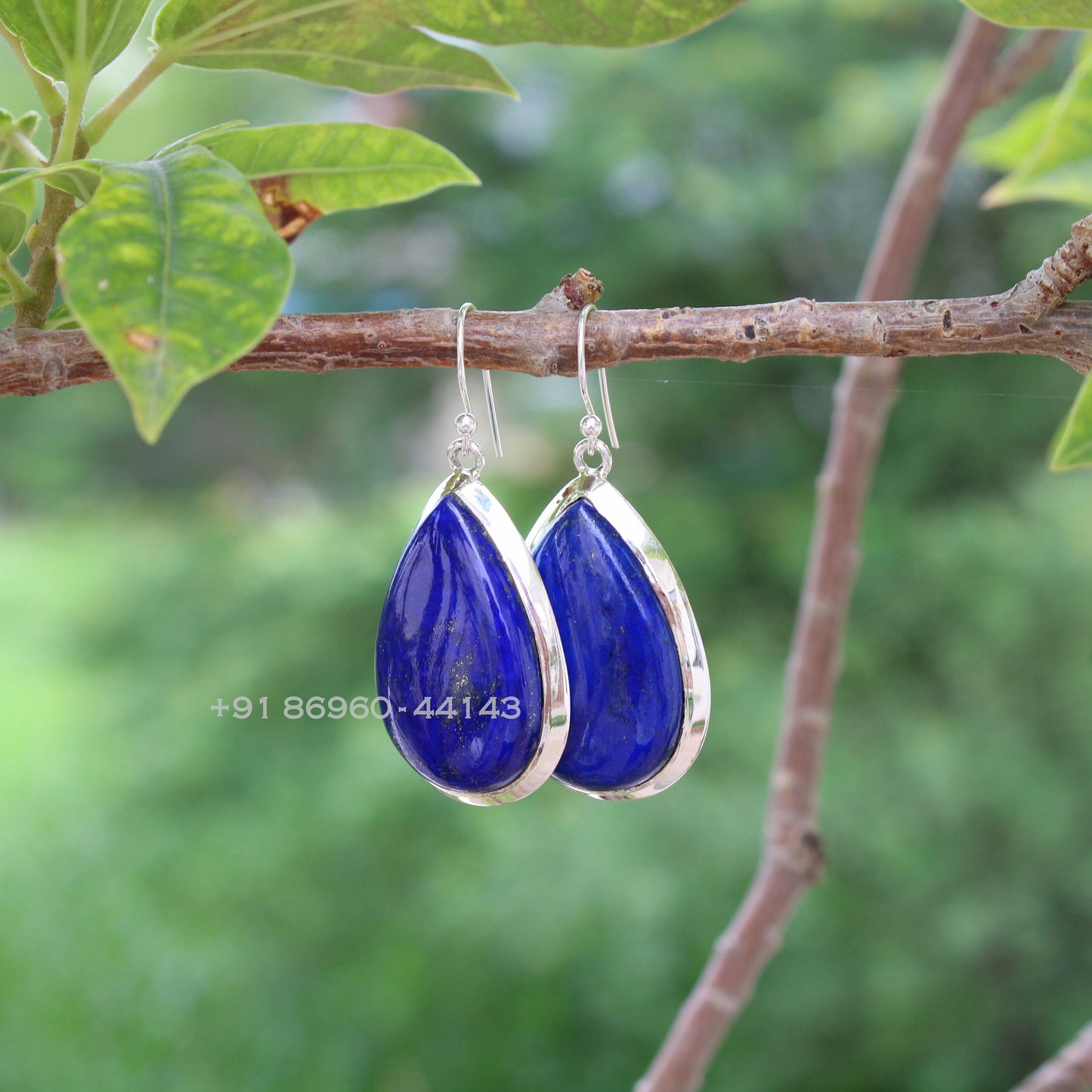 Lapis Lazuli Pear Drop Earrings