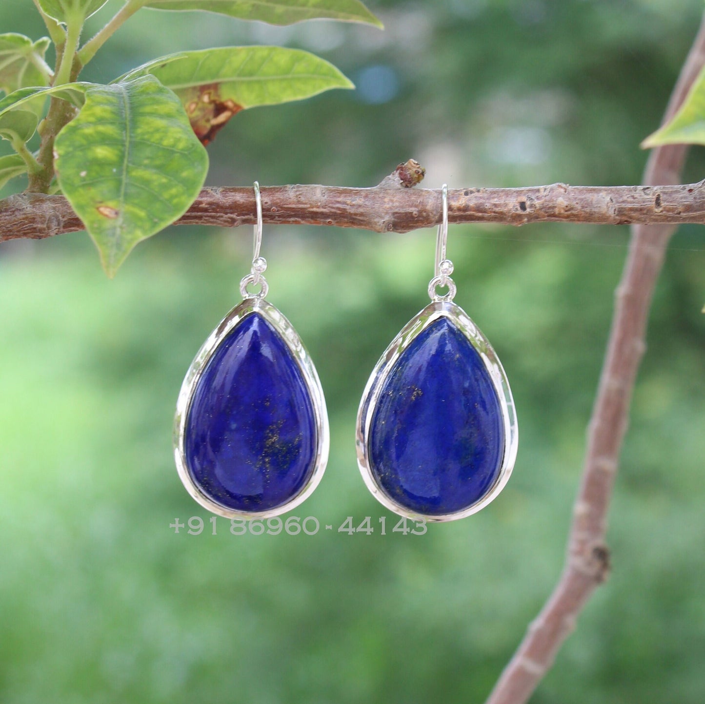 Lapis Lazuli Pear Drop Earrings