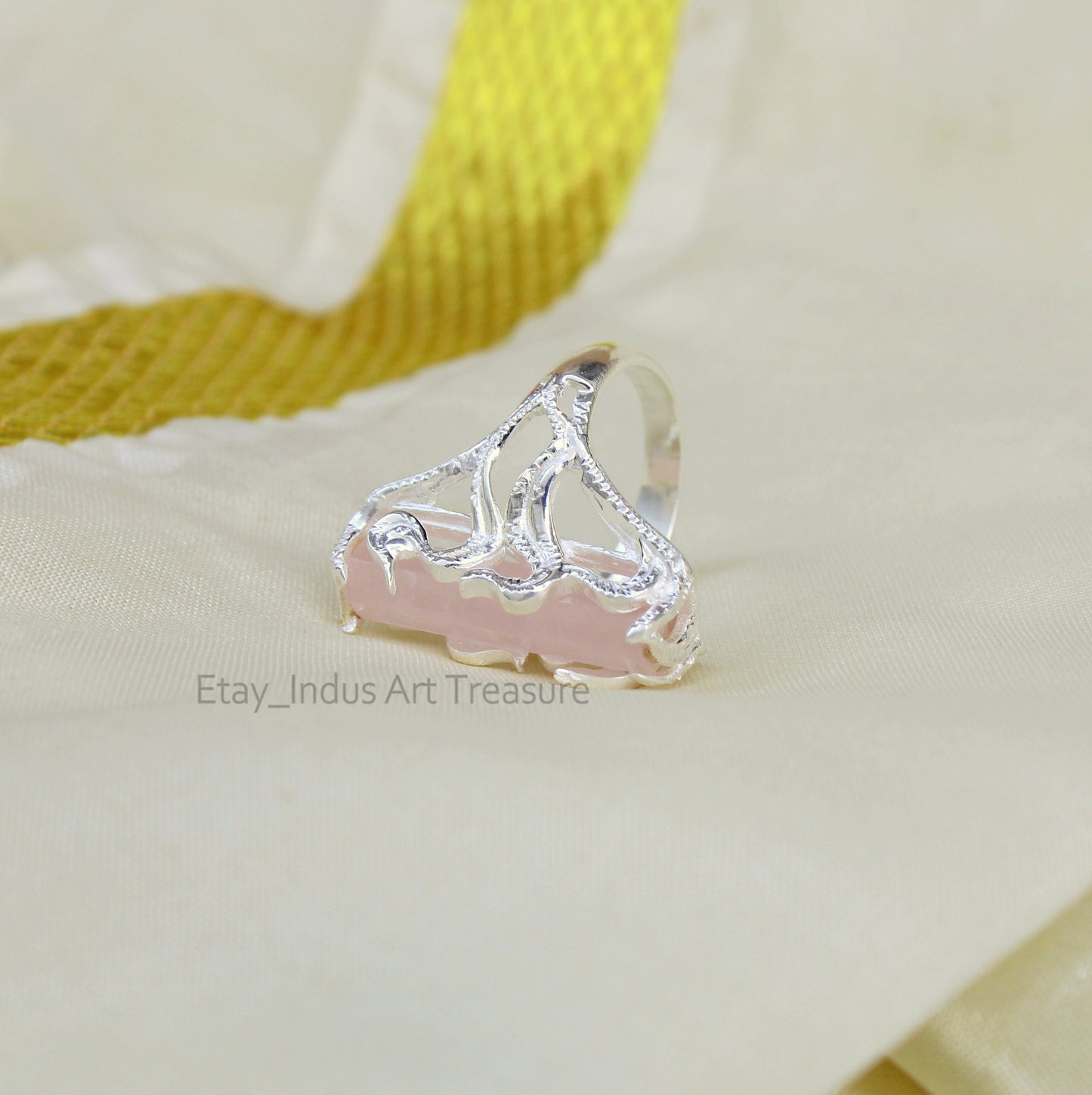 Rose Quartz Statement Ring
