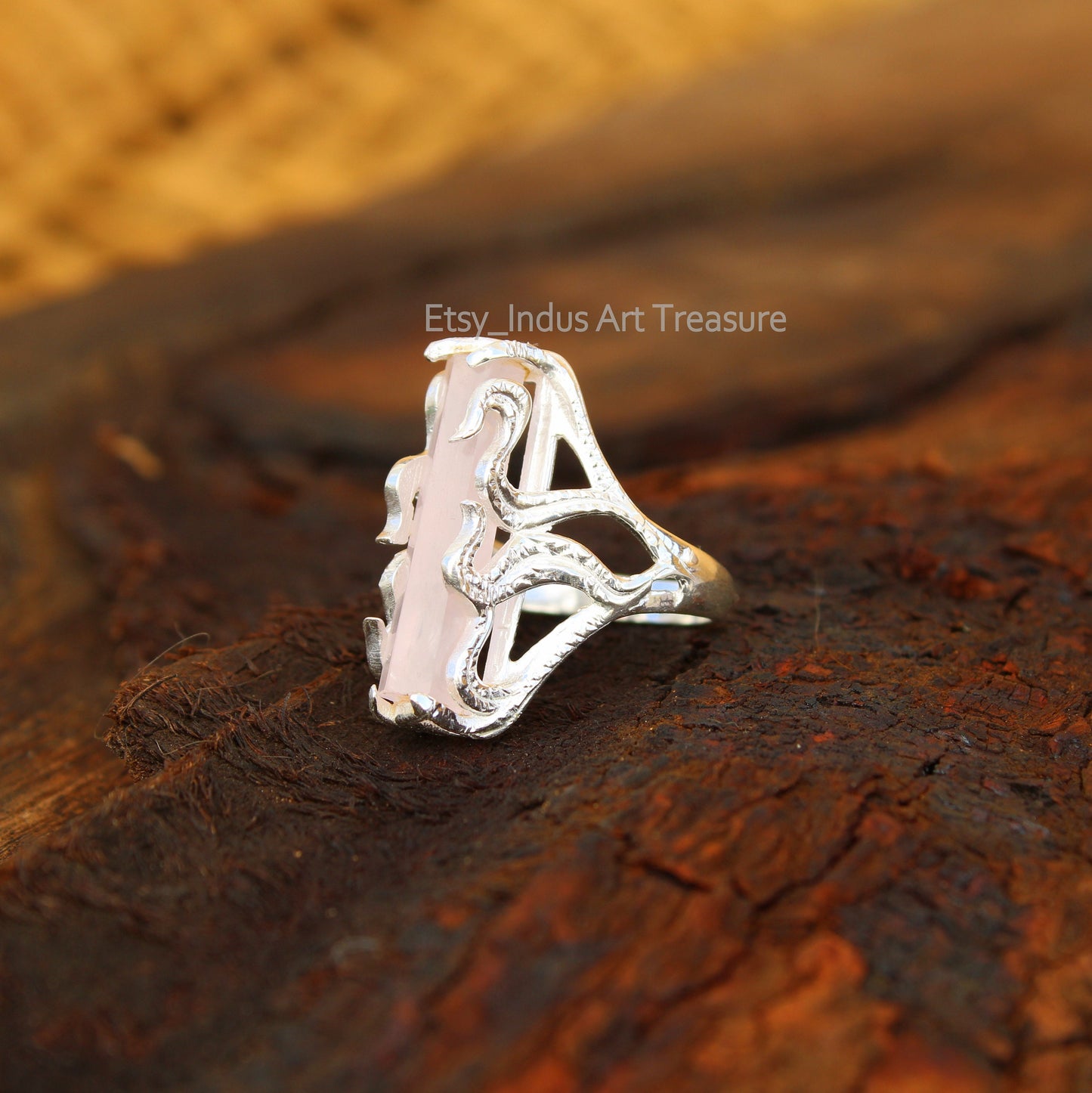 Rose Quartz Statement Ring