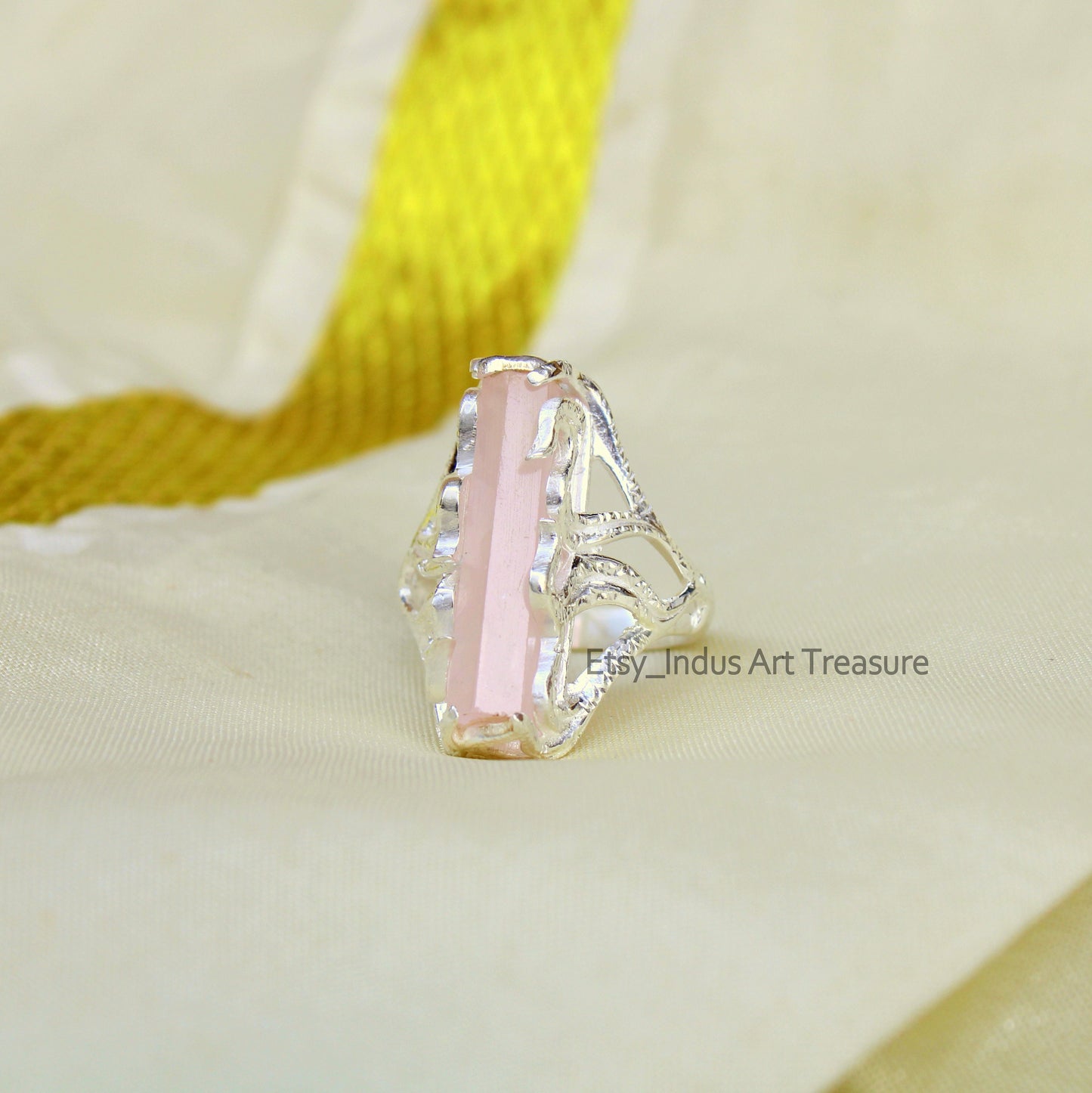 Rose Quartz Statement Ring