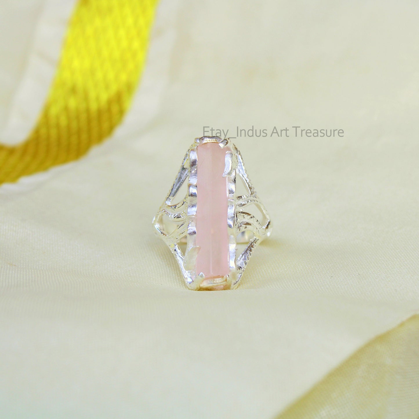Rose Quartz Statement Ring