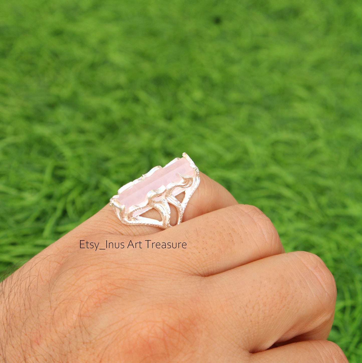 Rose Quartz Statement Ring