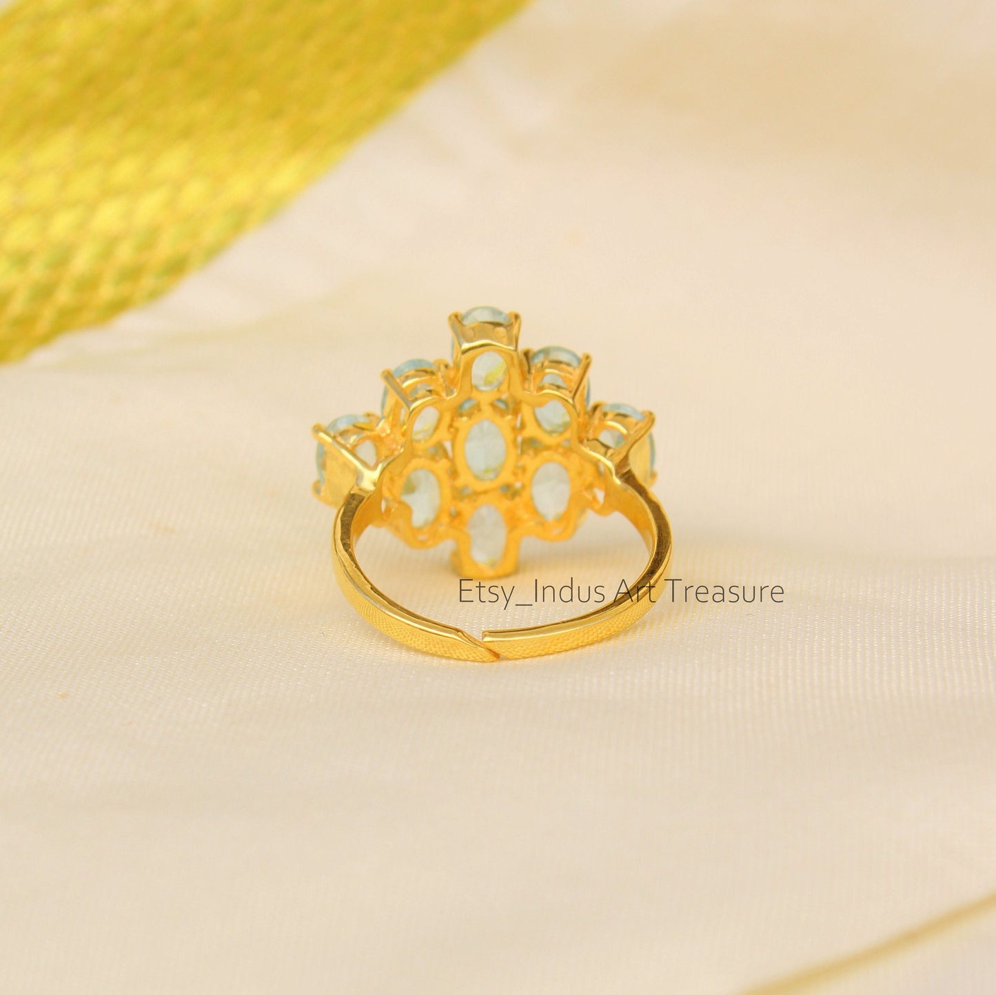 Blue Topaz 18k Gold Plated Ring