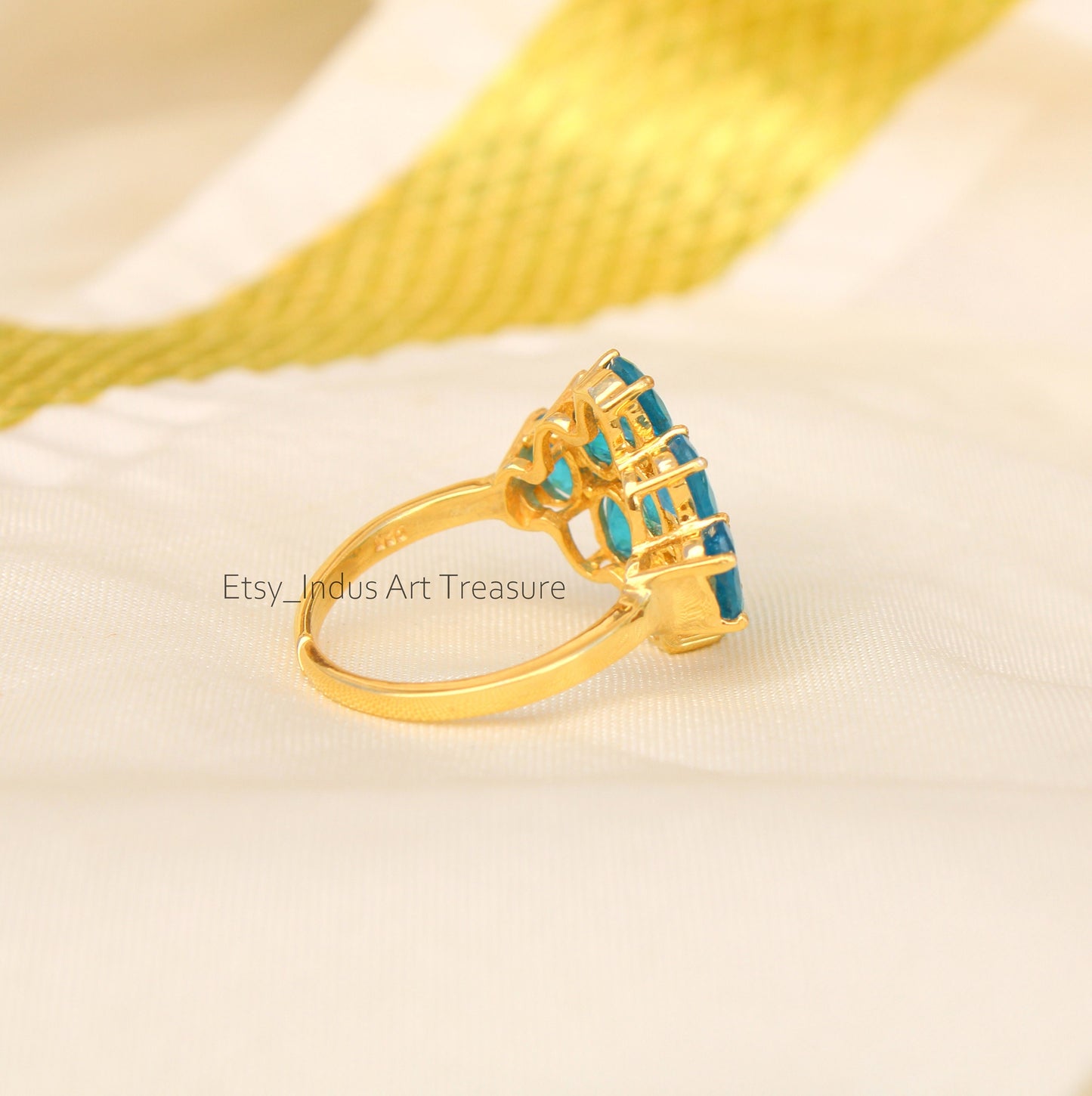 Blue Topaz Gold 18k Gold Plated Ring