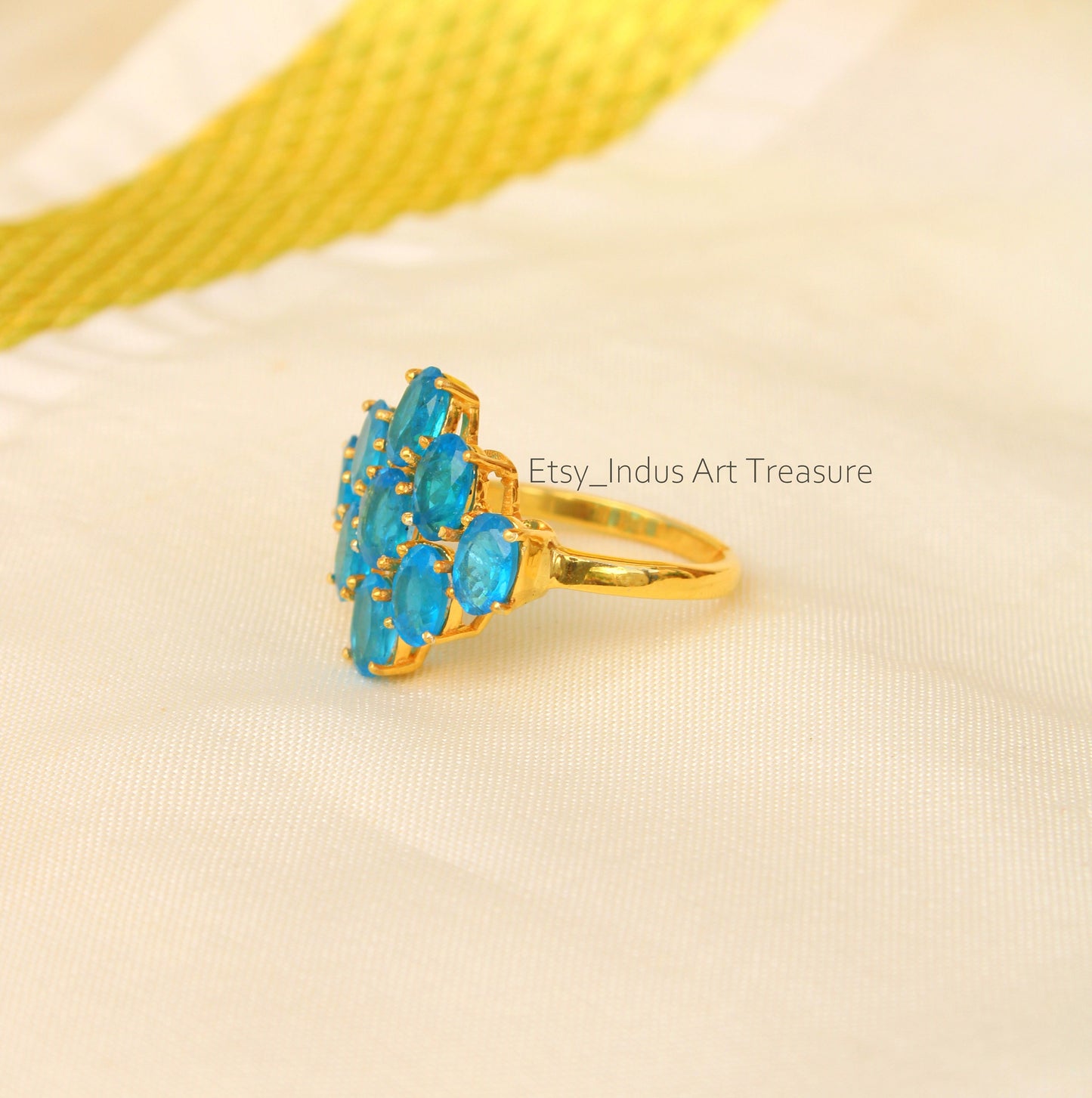Blue Topaz Gold 18k Gold Plated Ring