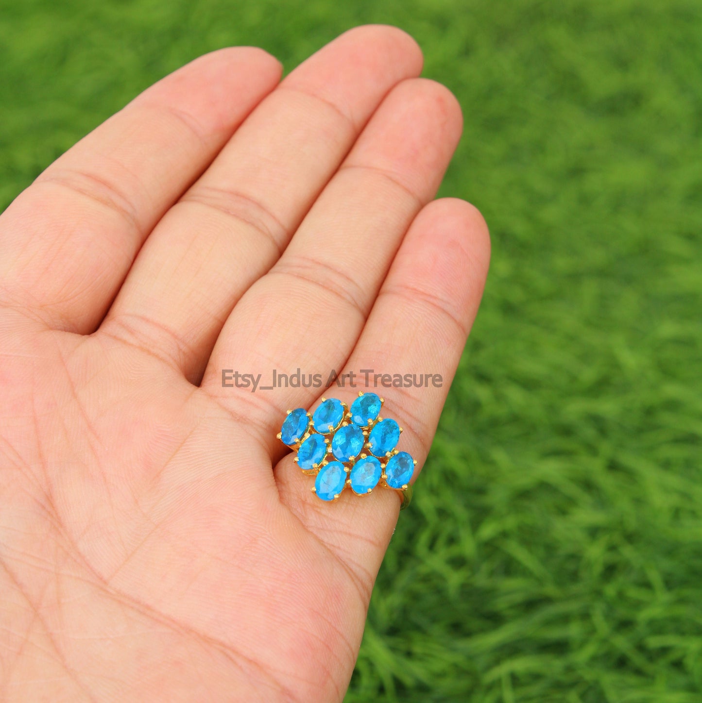 Blue Topaz Gold 18k Gold Plated Ring