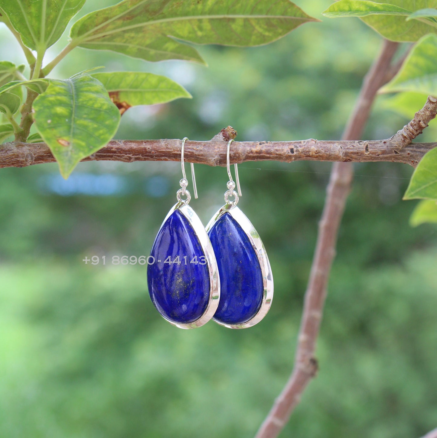 Lapis Lazuli Pear Drop Earrings