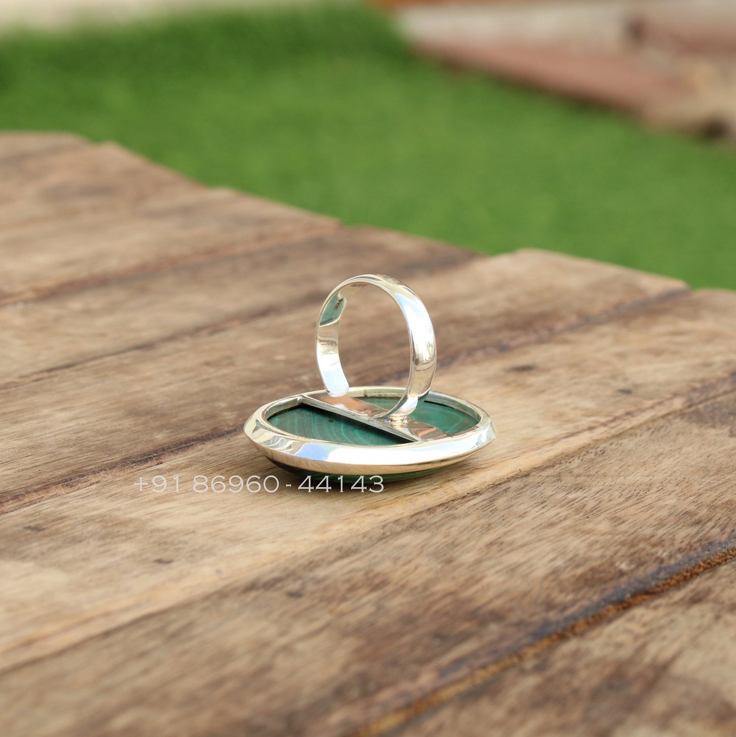 Malachite Oval Statement Ring