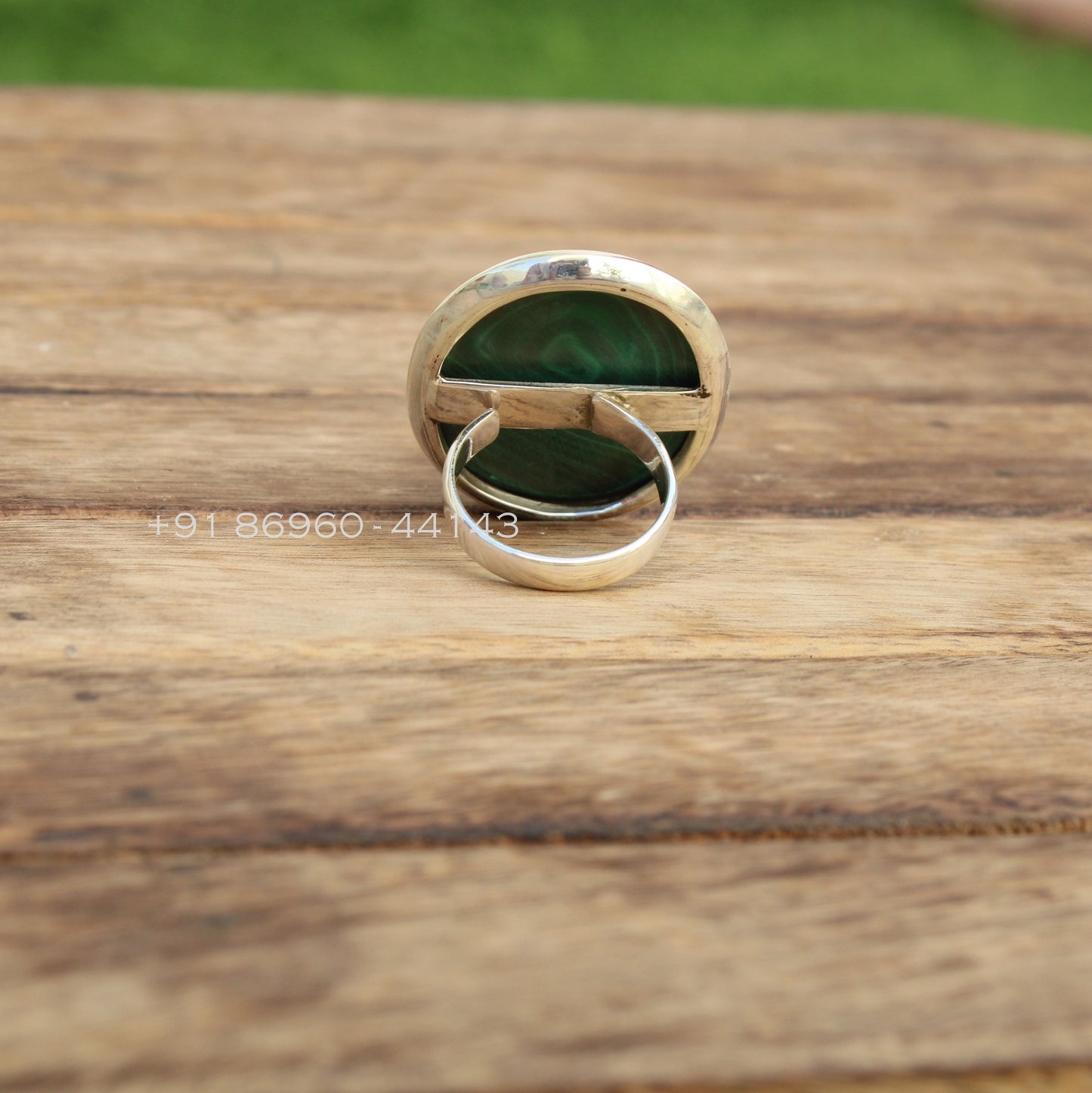 Malachite Oval Statement Ring