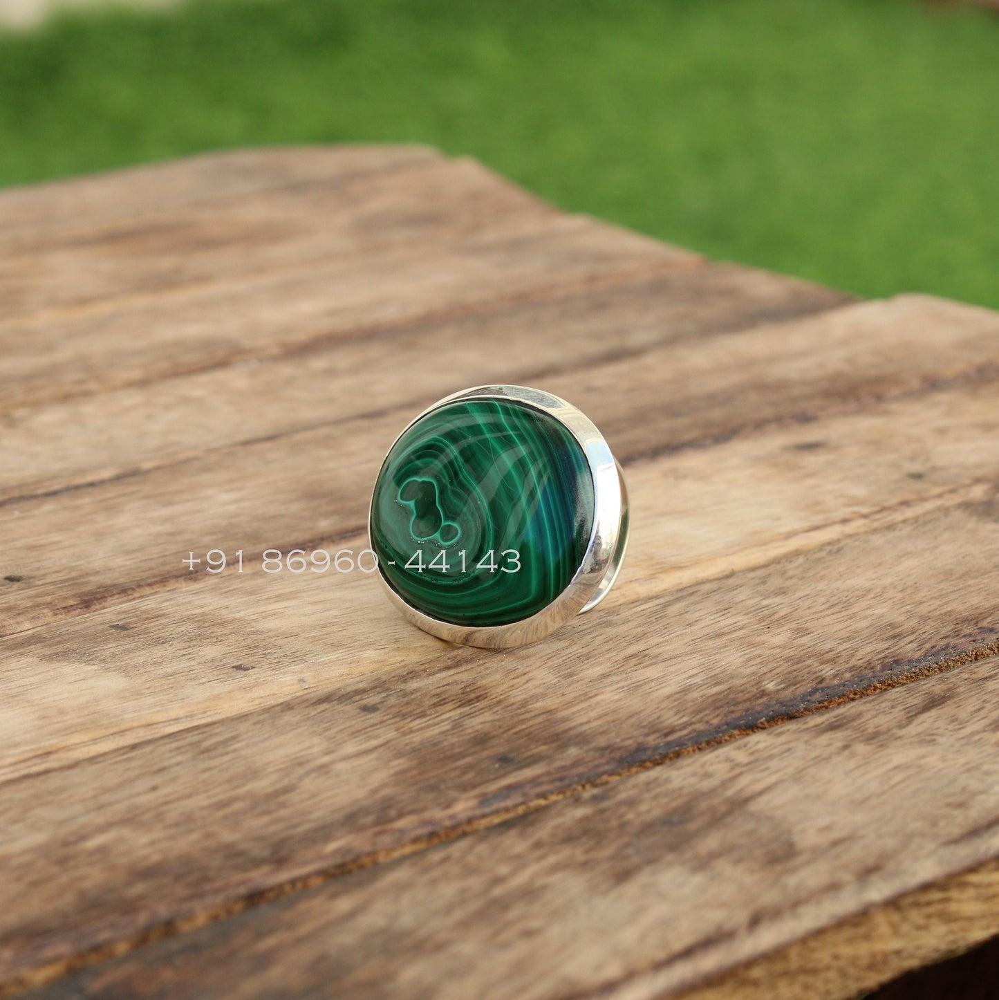 Malachite Oval Statement Ring