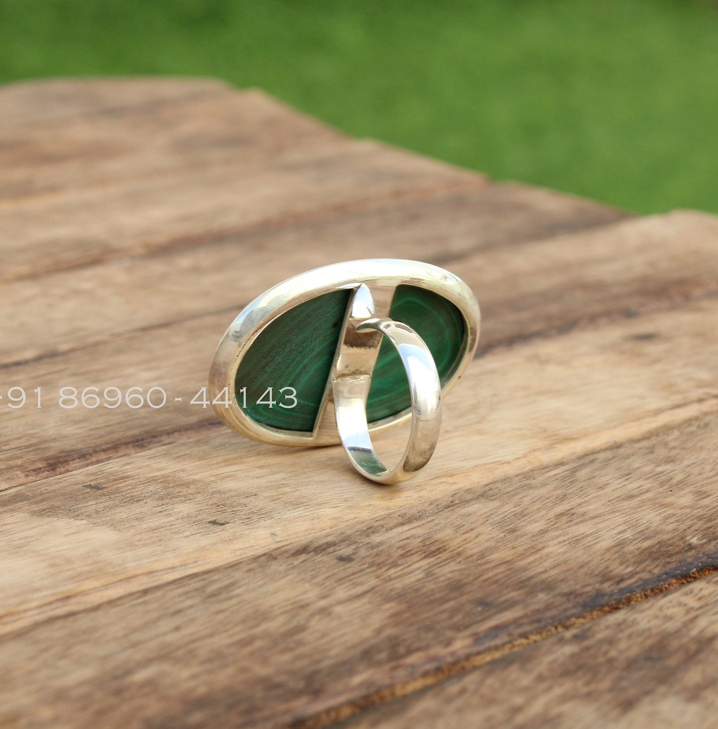Malachite Oval Statement Ring