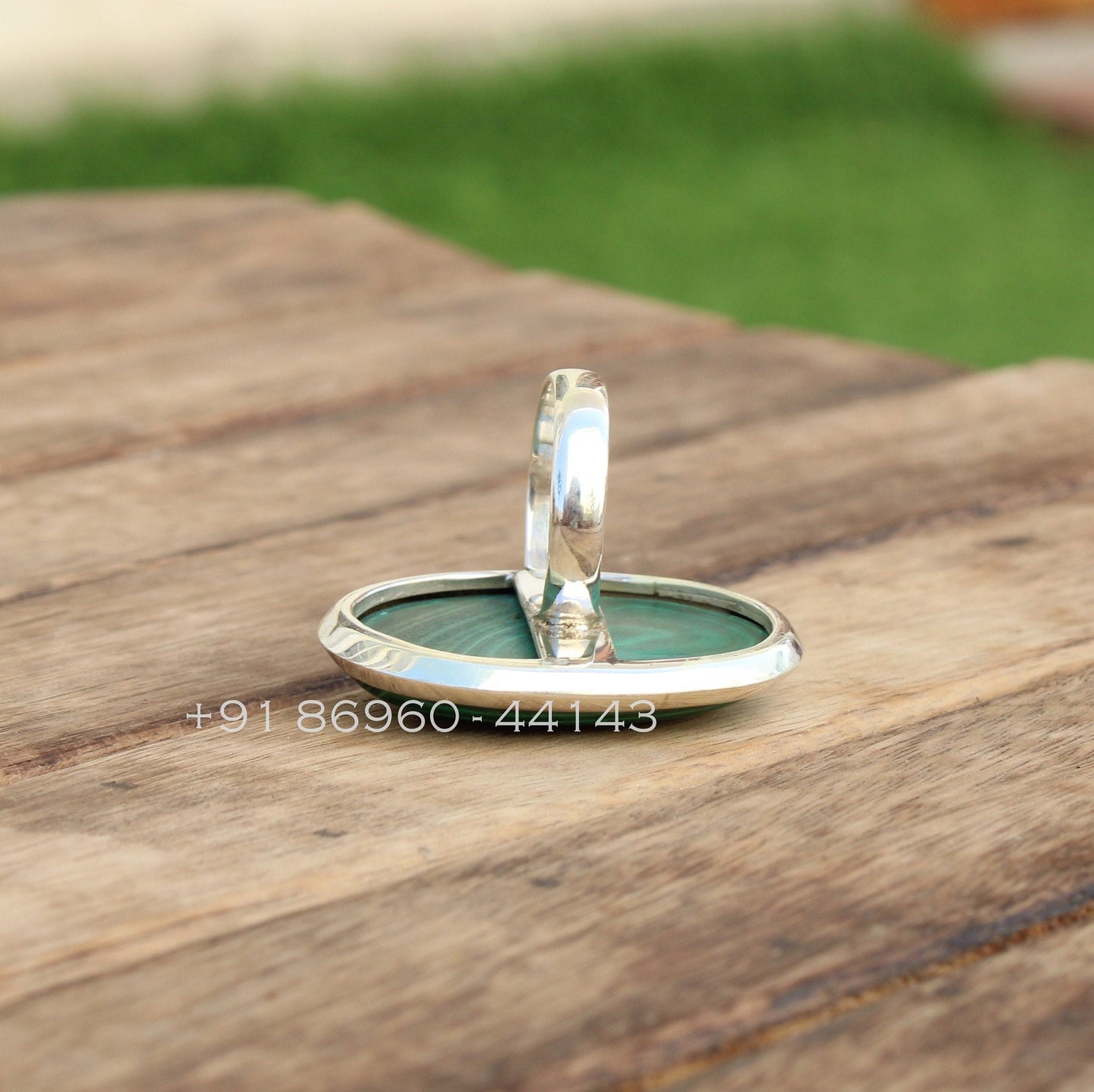 Malachite Oval Statement Ring