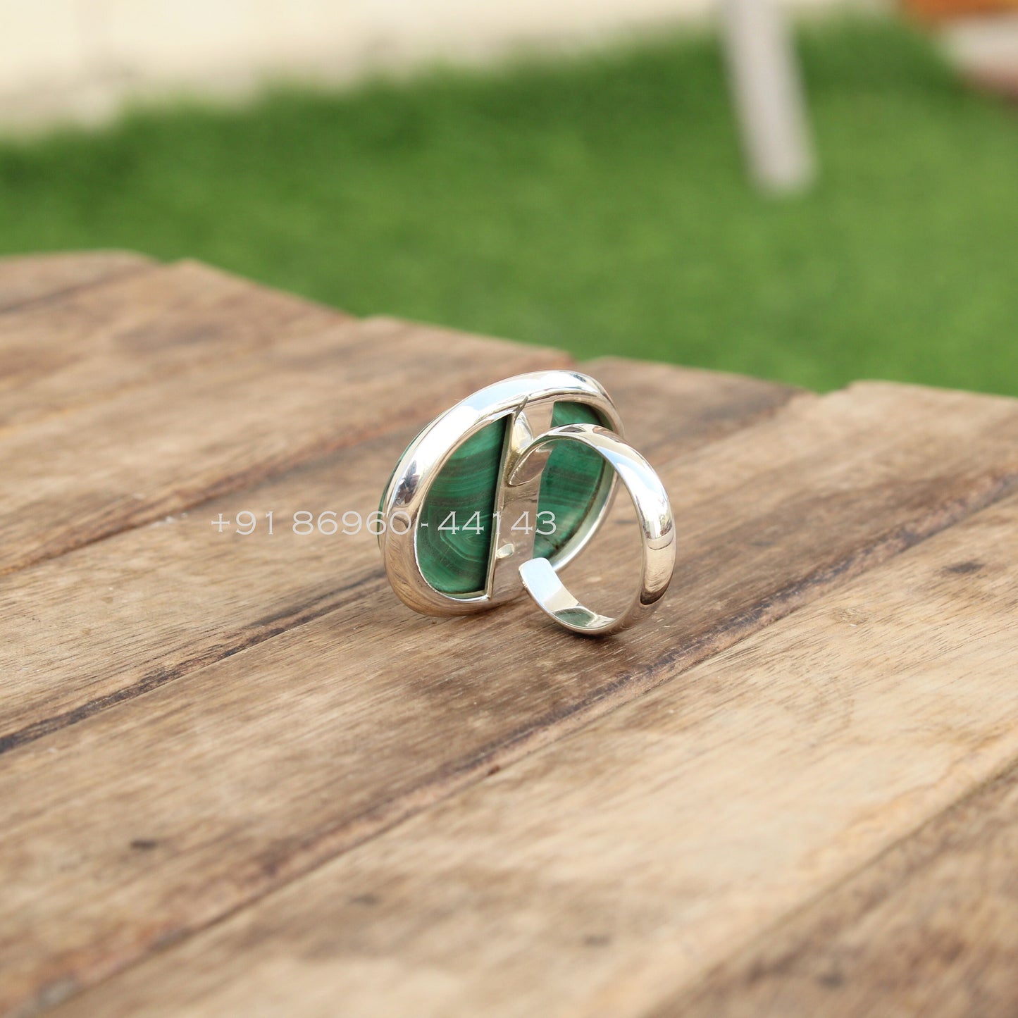 Malachite Oval Statement Ring