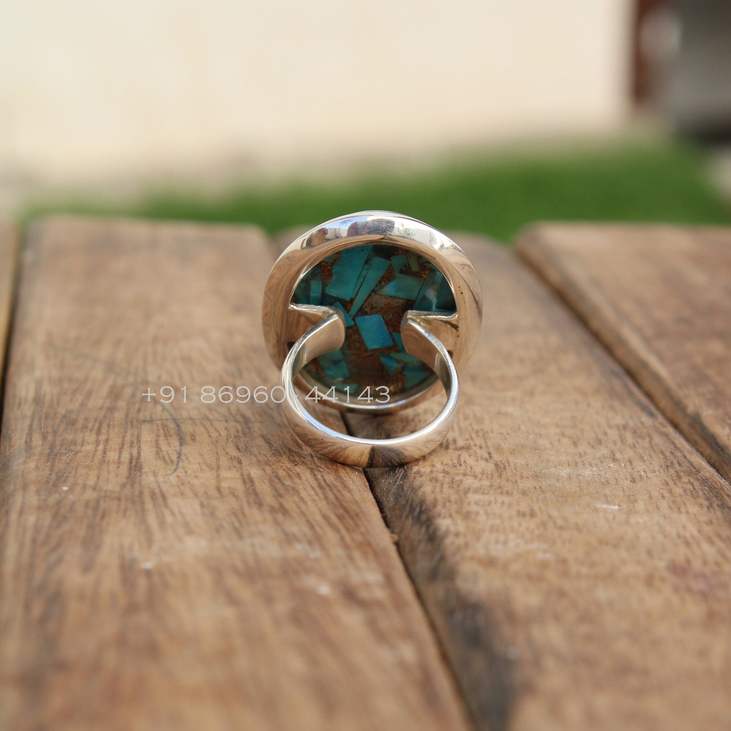 Oyster Copper Turquoise Statement Ring