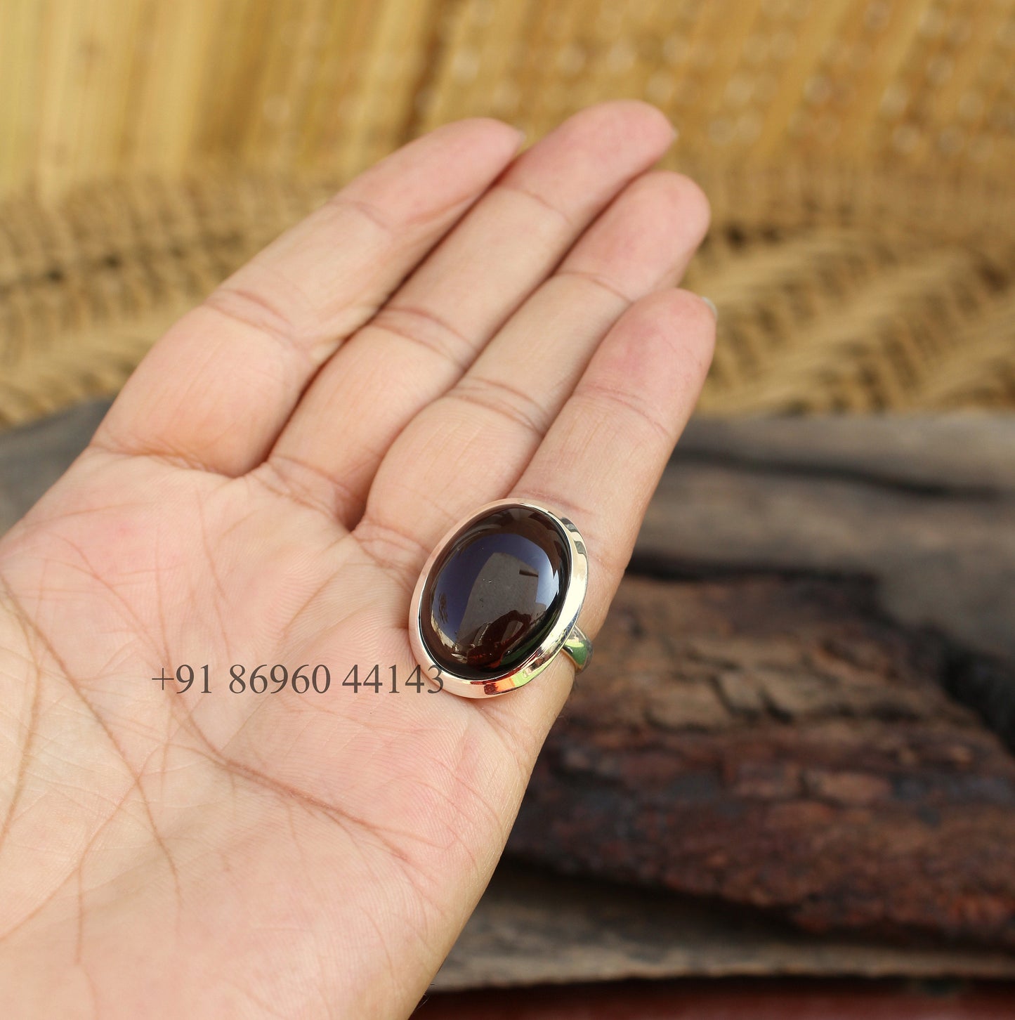 Smoky Quartz Unisex Ring