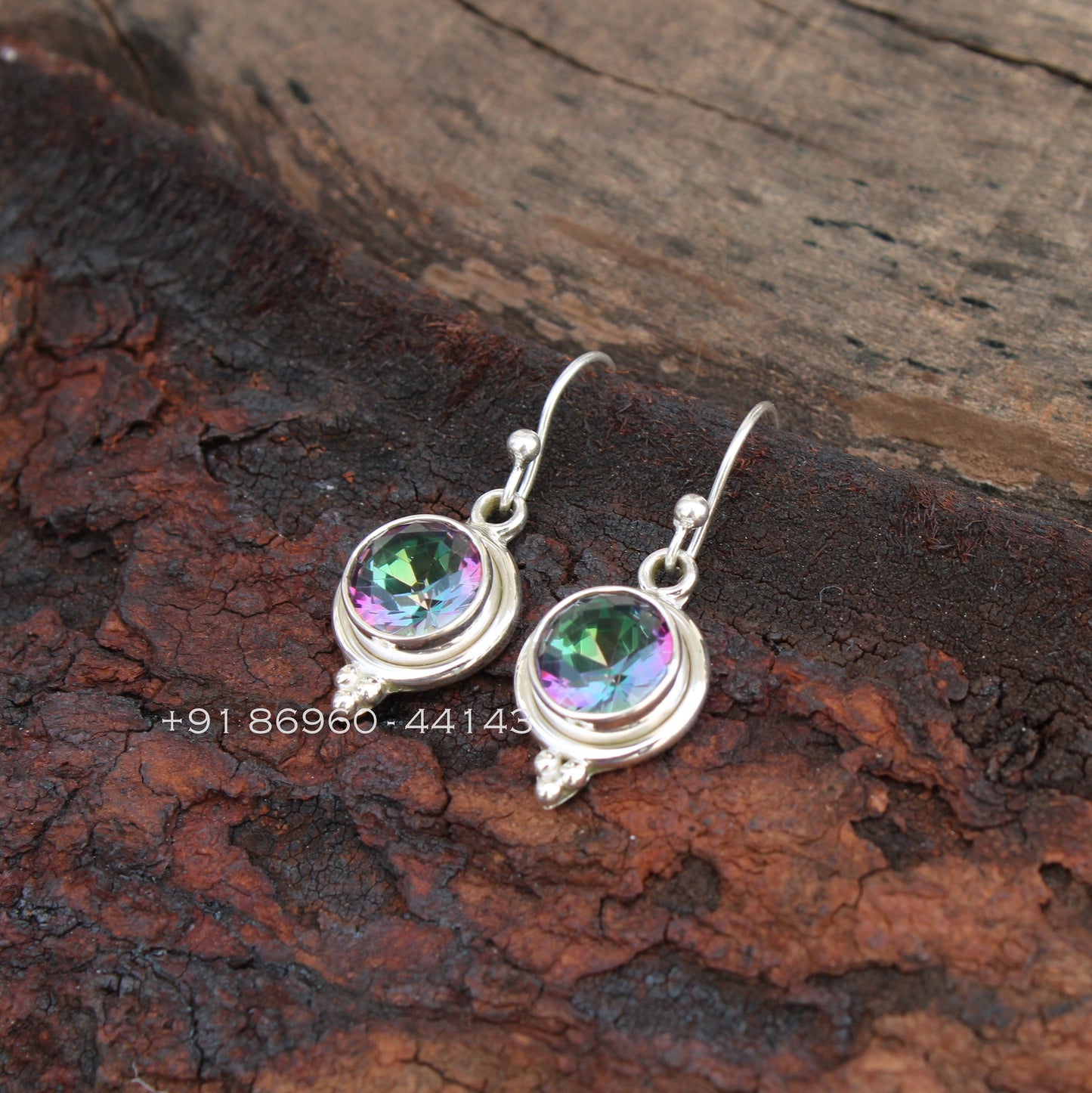 Mystic Topaz Round Earrings