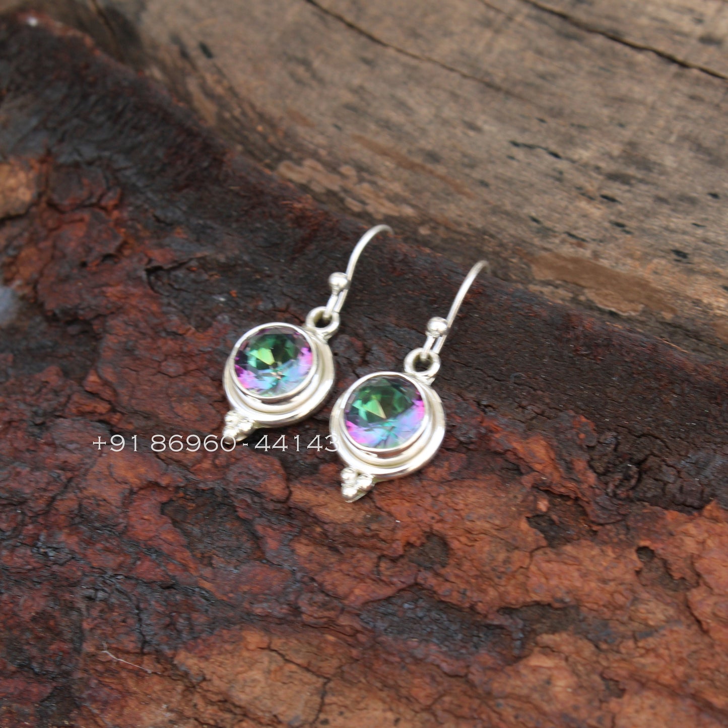 Mystic Topaz Round Earrings