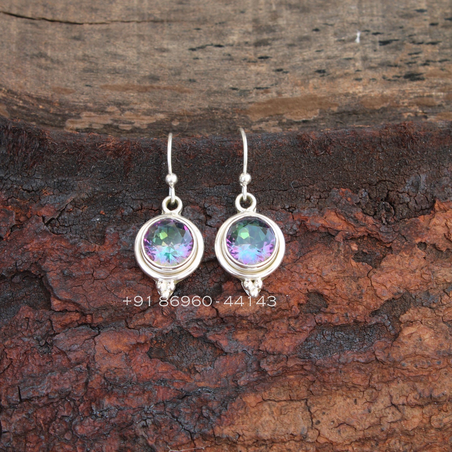 Mystic Topaz Round Earrings