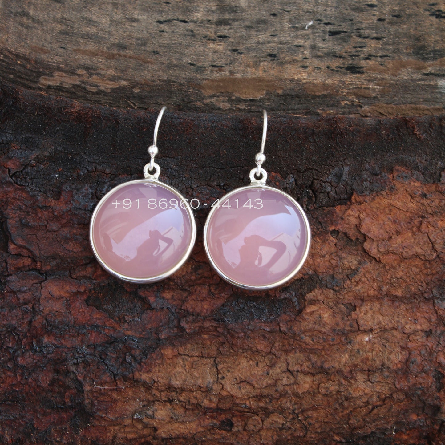 Pink Chalcedony Teardrop Earrings