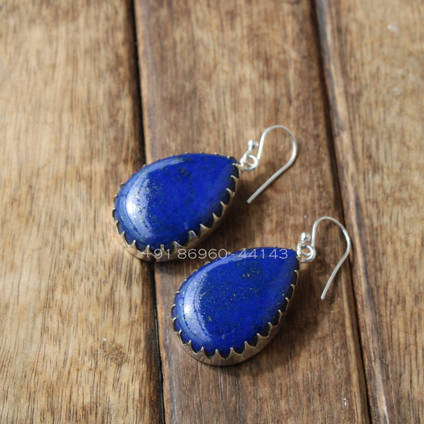 Lapis Big Teardrop Earrings