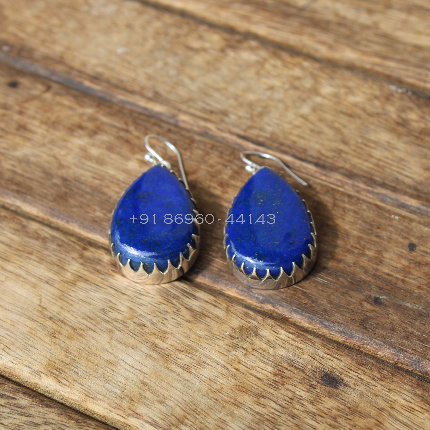 Lapis Big Teardrop Earrings