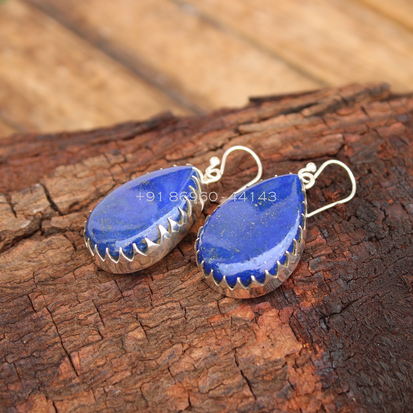 Lapis Big Teardrop Earrings