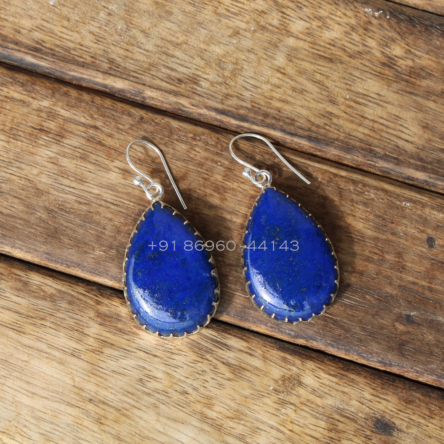 Lapis Big Teardrop Earrings
