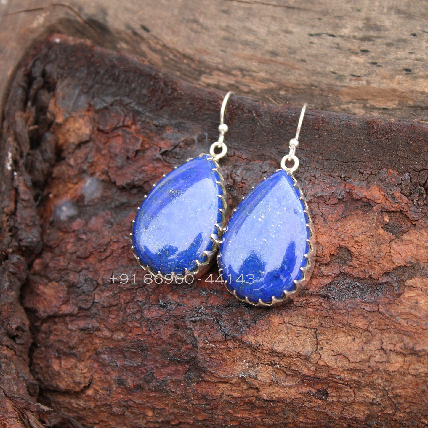 Lapis Big Teardrop Earrings