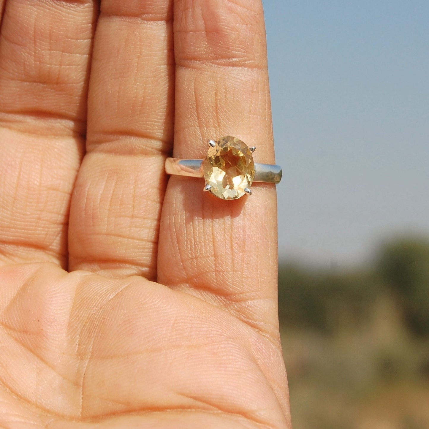Yellow Citrine Ring