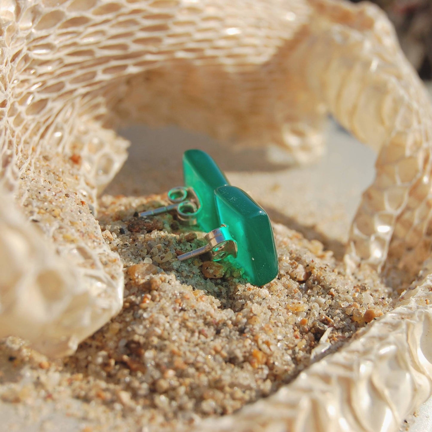 Green Onyx Stud Earrings