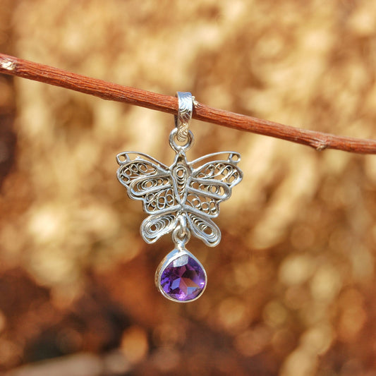 Butterfly Amethyst Pendant